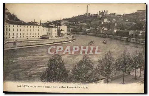 Ansichtskarte AK Lyon Vue sur la Saone vers le Quai Pierre Seize