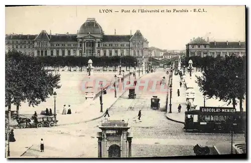 Ansichtskarte AK Lyon Pont de l'Universite et les Facultes Tramway Chocolat Menier