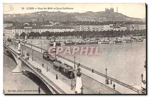 Cartes postales Lyon Pont du Midi et Quai Gailleton