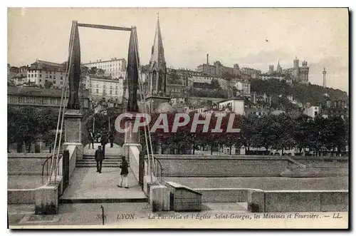 Ansichtskarte AK Lyon La Passerelle et l'Eglise Saint Georges les Minimes et Fourviere