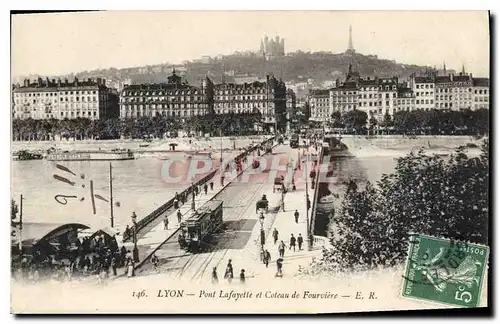 Cartes postales Lyon Pont Lafayette et Coteau de Fourviere