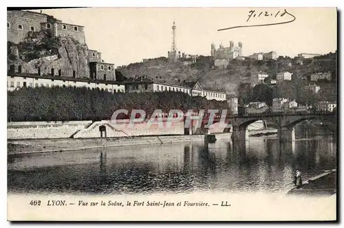 Ansichtskarte AK Lyon Vue sur la Saone le Fort Saint Jean et Fourviere