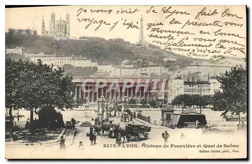 Cartes postales Lyon Coteau de Fourviere et Quai de Saone