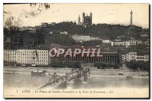 Cartes postales Lyon Le Palais de Justice Fourviere et la Tour de Fourviere