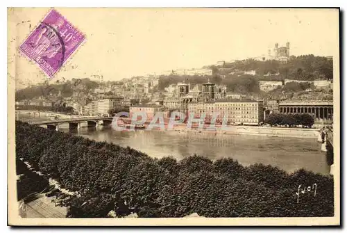 Ansichtskarte AK Lyon Rhone La Saone et la Colline de Fourviere