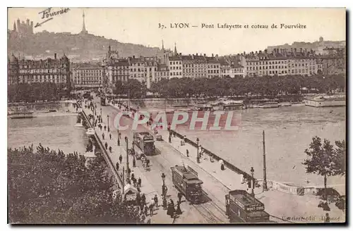 Ansichtskarte AK Lyon Pont Lafayette et coteau de Fourviere