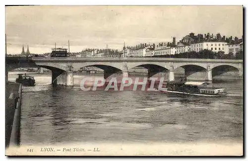 Cartes postales Lyon Pont Tilsitt Bateau Peniche