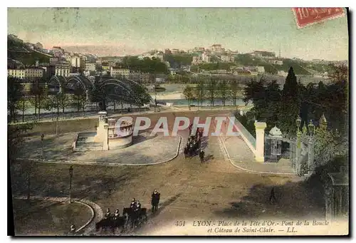 Ansichtskarte AK Lyon Place de la Tete d'Or Pont de la Boucle et Coteau de Saint Clair