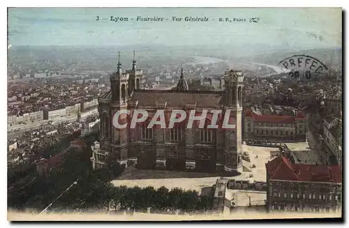 Cartes postales Lyon Fourviere Vue Generale B F Paris