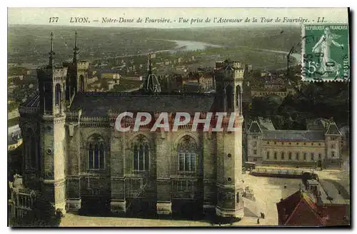 Cartes postales Lyon Notre Dame de Fourviere Vue prise de l'Ascenseur de la Tour de Fourviere LL