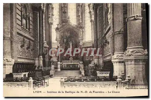 Cartes postales Lyon Interieur de la Basilique Notre Dame de Fourviere Le Choeur