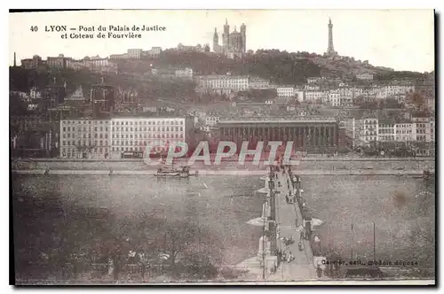 Ansichtskarte AK Lyon Pont du Palais de Justice et Coteau de Fourviere