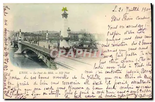 Ansichtskarte AK Lyon Le Pont du Midi Carte 1900 Tramway