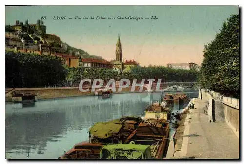 Ansichtskarte AK Lyon Vue sur la Saone vers Saint Georges