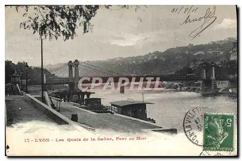 Ansichtskarte AK Lyon Les Quai de la Saone Pont Midi