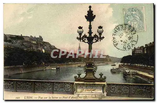 Cartes postales Lyon Vue sur la Saone au Pont d'Ainay