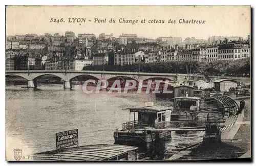 Cartes postales Lyon Pont du Change et Coteau des Chartreux