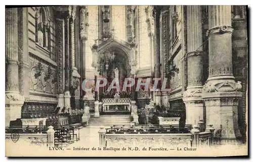 Cartes postales Lyon Interieur de la Basilique de N D de Fourviere Le Choeur