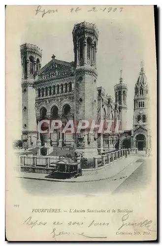 Cartes postales Lyon Fourviere L'Acien Sanctuaire et la Basilique