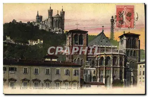 Cartes postales Lyon Fourviere et Cathedrale Saint Jean