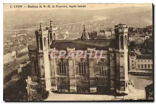 Cartes postales Lyon Basilique de N D de Fourviere facade laterale