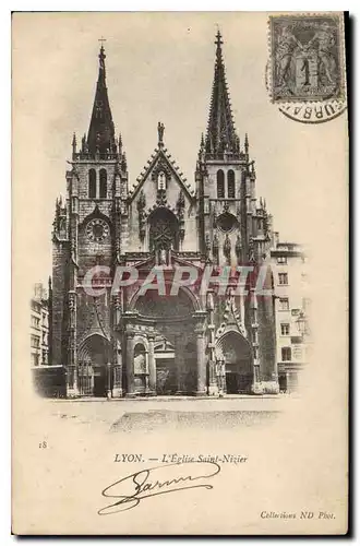 Cartes postales Lyon Eglise Saint Nizier