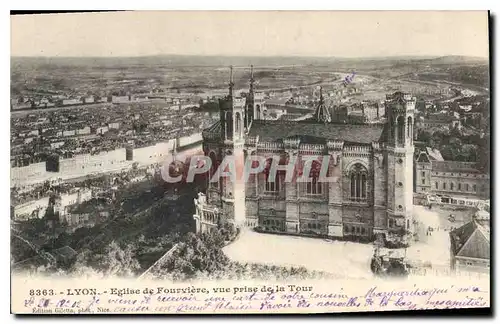 Cartes postales Lyon Eglise de Fourviere Vue prise de la Tour