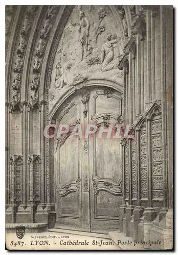 Cartes postales Lyon Cathedrale St Jean Porte principale