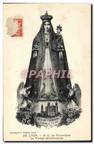 Cartes postales Lyon N D de Fourviere La Vierge miraculeuse