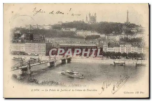 Cartes postales Lyon Le Palais de Justice et le Coteau de Fourviere