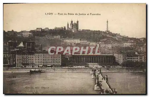 Cartes postales Lyon Le Pont du Palais de Justice et Fourviere