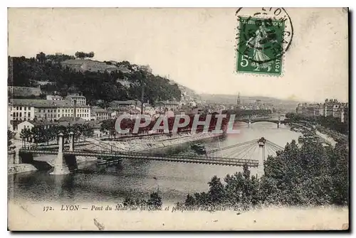 Cartes postales Lyon Pont du Midi sur le Saone et perspective de Quais