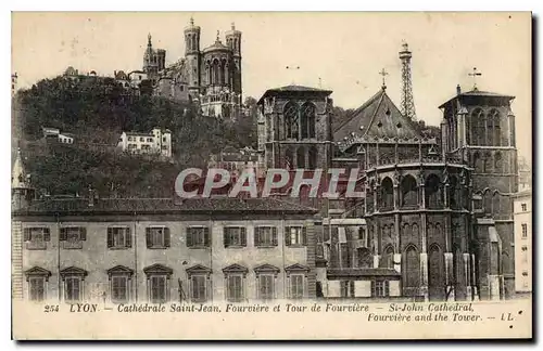 Cartes postales Lyon Cathedrale Saint Jean Fourviere et Tour de Fourviere