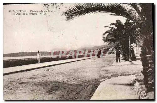 Cartes postales Menton Promenade du Midi et Quai de Montleon