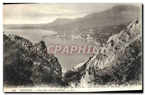 Cartes postales Menton Vue prise entre les Rochers