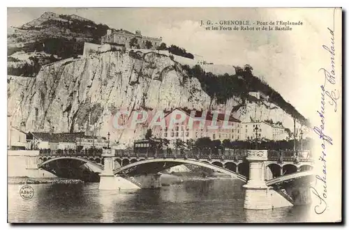 Cartes postales Grenoble Pont de l'Esplanade et les Forts de Rabot et de la Bastille