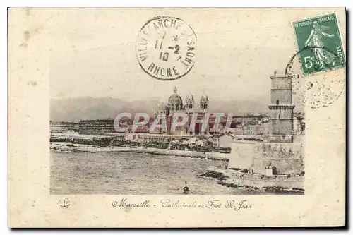 Ansichtskarte AK Marseilles Cathedrale et Fort St Jean