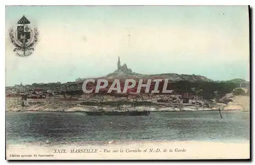 Cartes postales Marseille Vue sur la Corniche et N D de la Garde