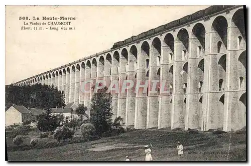 Cartes postales La Haute Marne Le Viaduc de Chaumont (Haut 53 m Long 654 m) Train