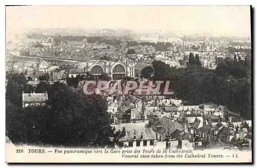 Ansichtskarte AK Tours Vue panoramique vers la Gare prise des Tours de la Cathedrale