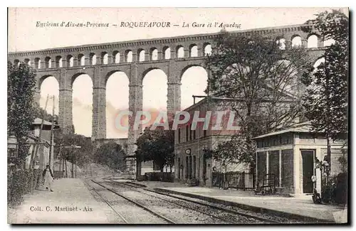 Ansichtskarte AK Environs d'Aix en Provence Roquefavour La Gare et l'Aqueduc