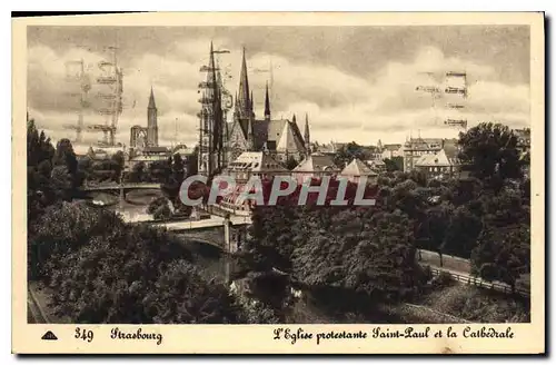 Ansichtskarte AK Strasbourg L'Eglise protestante Saint Paul et la Cathedrale