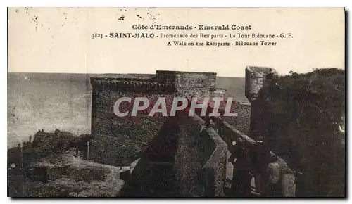 Cartes postales Cote d'Emeraude Saint Malo Promenade des Remparts La Tour Bidouane