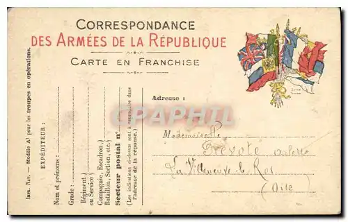 Carte de Franchise Militaire Villeneuve le roi