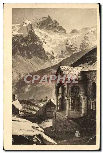 Cartes postales Route des Alpes Le Lautaret La Meije (2988 m) Vue de la Chapelle des Terrasses