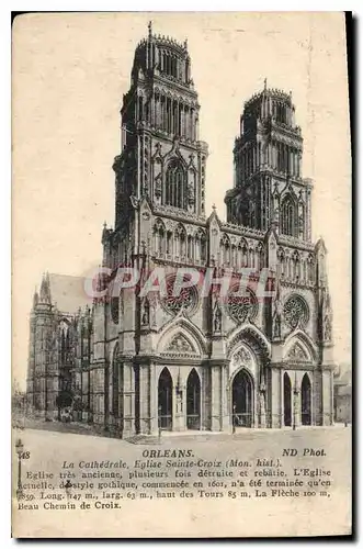 Cartes postales Orleans La Cathedrale Sainte Croix (Mon Hist)