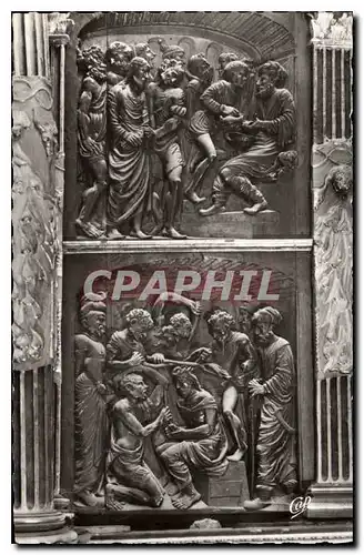 Cartes postales Utelle (A M) Retable en Bois sculpte du Maitre Autel du XVIe siecle la Condammation a Mort Ponce