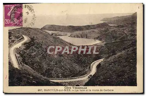 Cartes postales Cote Vermelle Banyuls sur Mer La baie et la Route de Cerbere