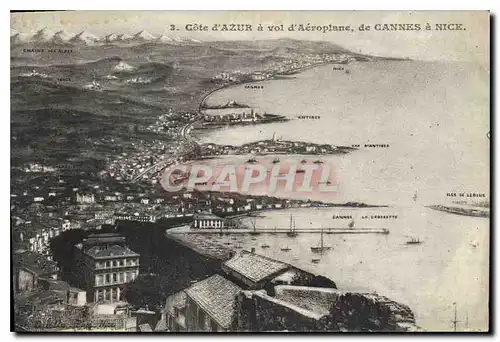 Ansichtskarte AK Cote d'Azur a Vol d'Aeroplane de Canne a Nice