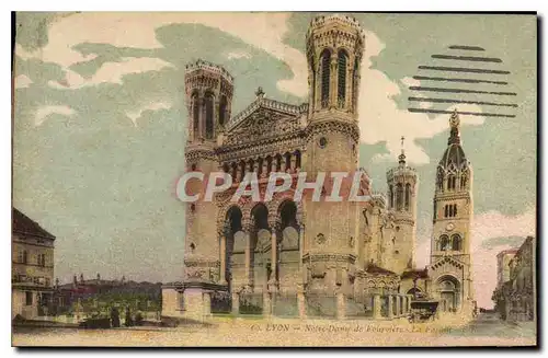 Cartes postales Lyon Notre Dame de Fourviere Facade